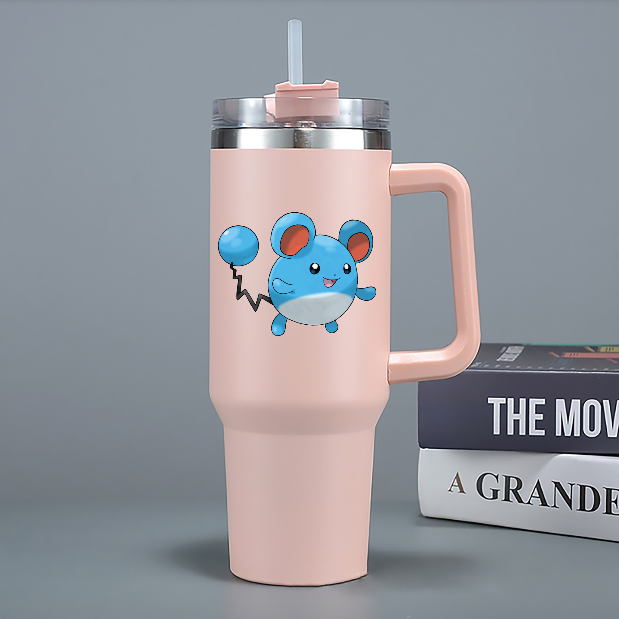 （画像用） ポケットモンスター Pokémon 1200mL車用タンブラー - クリスタルステッカー（プラスチックストロー付き）